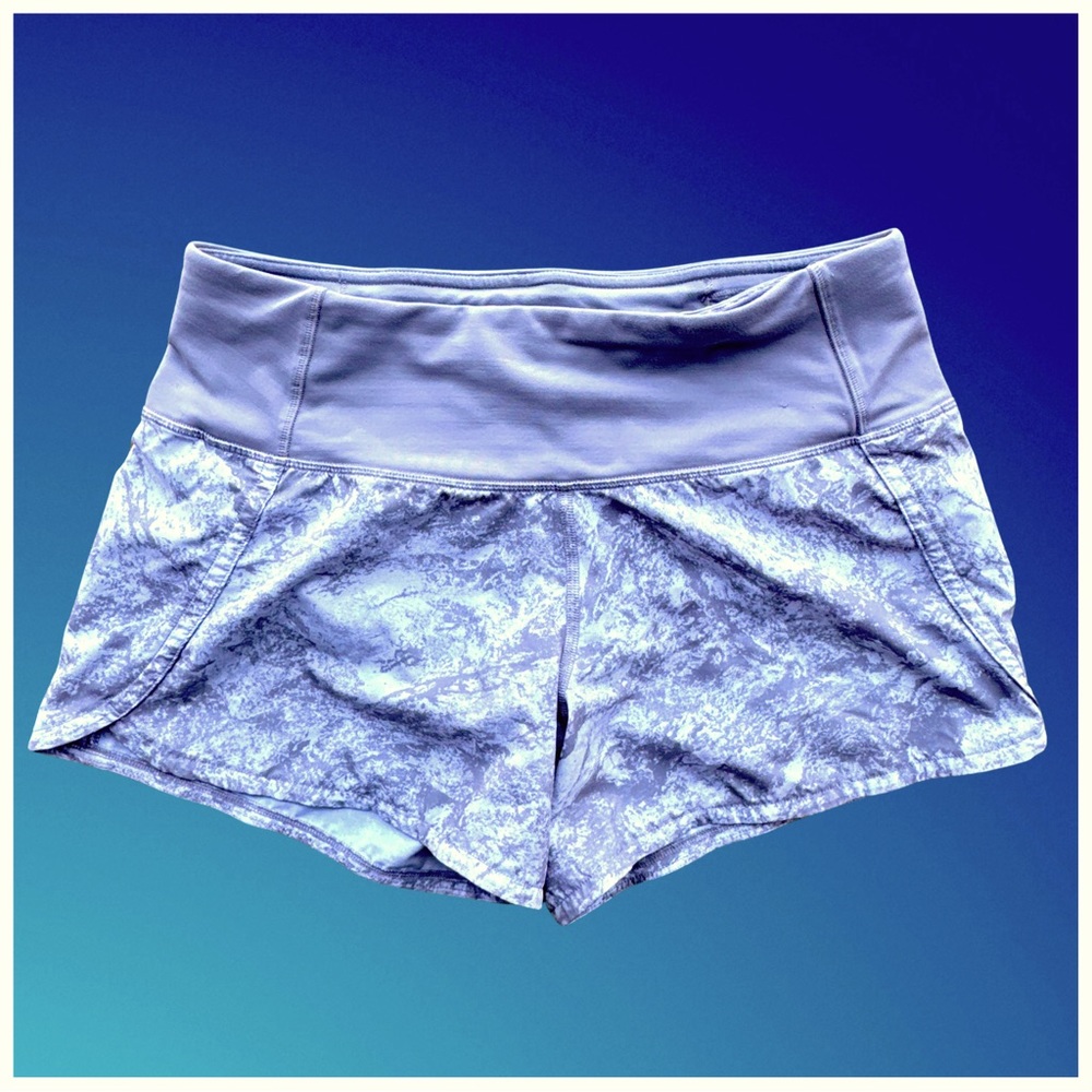 Lululemon Women’s Run Times Short II 4” Washed Marble Alpine White Silverscreen